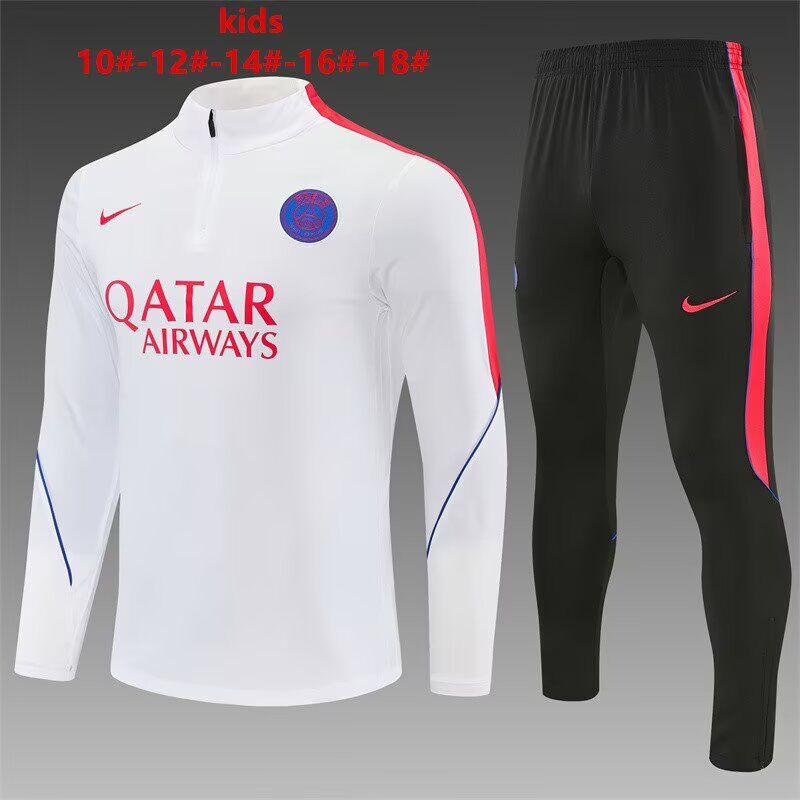 Kids Paris St Germain 26/27 Tracksuit - White/Red